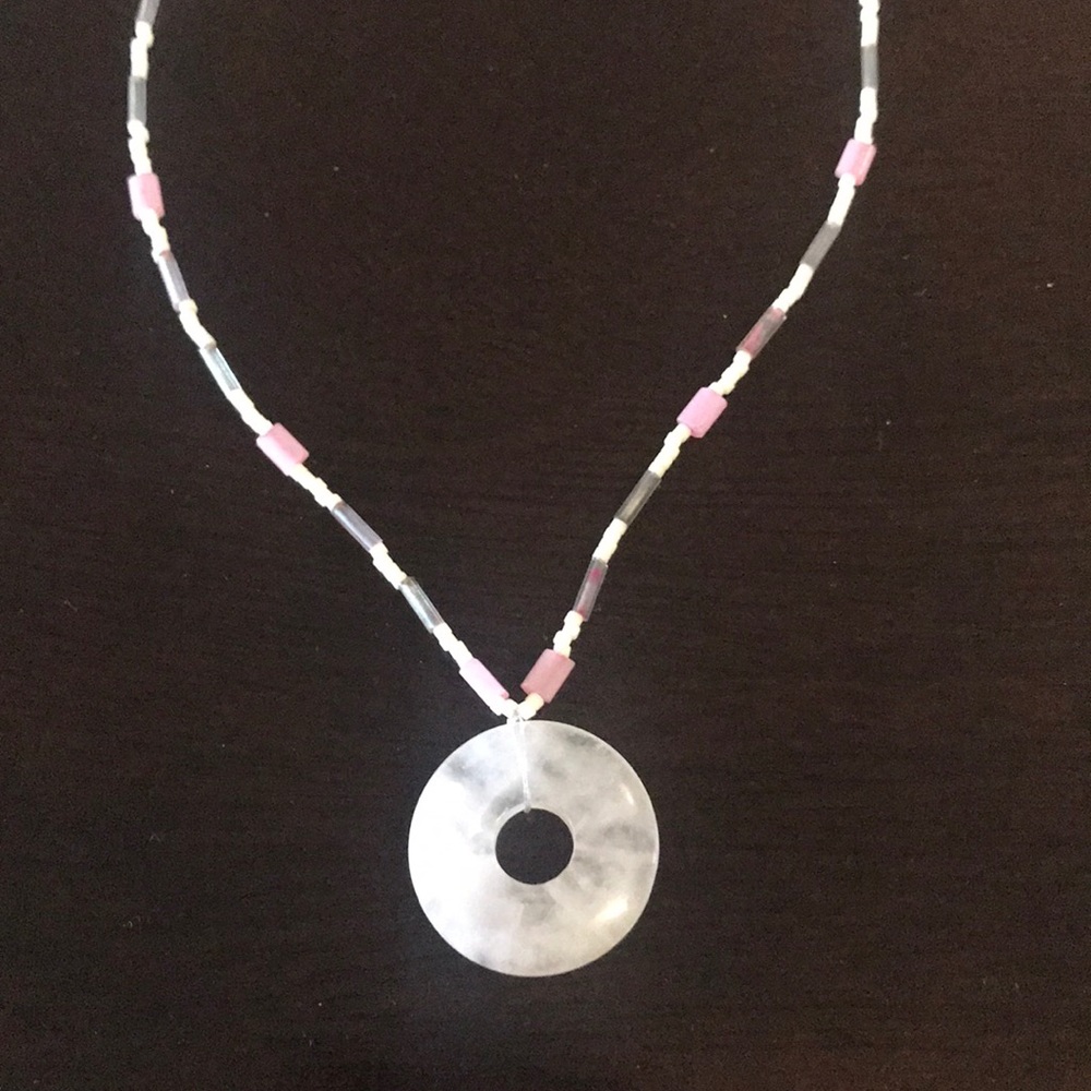 Pink beaded necklace